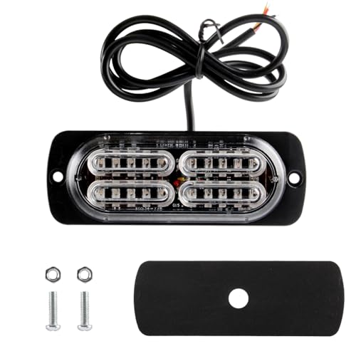 4PCS Strobe Lights for Truck 12-24V 20 LED Slim Surface Mount Emergency Flashing Lights for Vehicles for Car Truck Vehicle SUV ATV, Caution Hazard Warning Light IP68 Waterproof (Green) - color: Green
