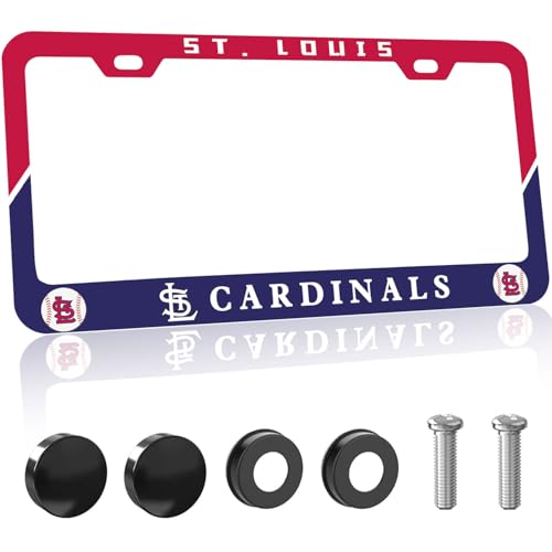 Fans Matte Metal for Cardinals License Plate Frames Holder with Screw for Car Tag Frame - color: 1P HQ