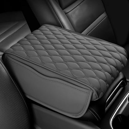 wuyaoyao Car Center Console Cover, 12.13"×8.66"×3.74" Leather Car Armrest Cover with with 2 Side Pockets, Memory Foam Soft Auto Armrest Cushion Pad, Universal Vehicle Arm Rest Protector (Gray) - color: Gray
