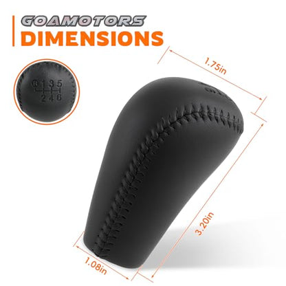 GoaMotors 6 Speed Leather Manual Gear Shift Knob for Toyota for Tacoma 2005-2015, Black