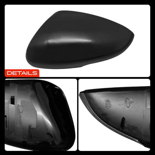 A-Premium 2 PCS Driver and Passenger Side Rearview Mirror Covers Caps - Compatible with Honda Accord 2018-2024 - Smooth Black, with Turn Signal Hole