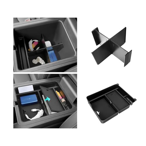 2PCS Center Console Organizer & Armrest Divider Compatible with Honda 2023-2026 Pilot & 2024-2026 Passport & 2024 2025 Ridgeline Accessories Insert Armrest Hidden Organizer - color: 2PCS Storage Box