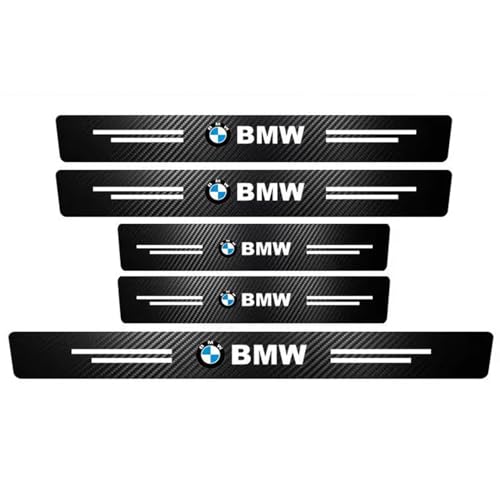 NUOMAN Car Door Entry Guard Carbon Fiber Stickers Compatible with BMW Series Interior Accessories,Car Door Sill & Car Trunk Sticker(5 Pack)