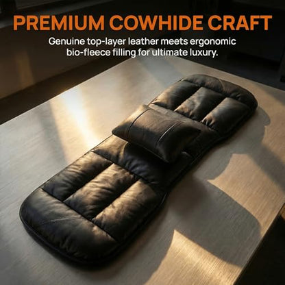 A leather rear seat cushion specially designed for cars - made by hand - can relieve pain in the buttocks, pressure points, and sciatic nerve. | Rear seat cover (Premium Black, Rear Seat Cushion) - color: Premium Black, size: Rear Seat Cushion