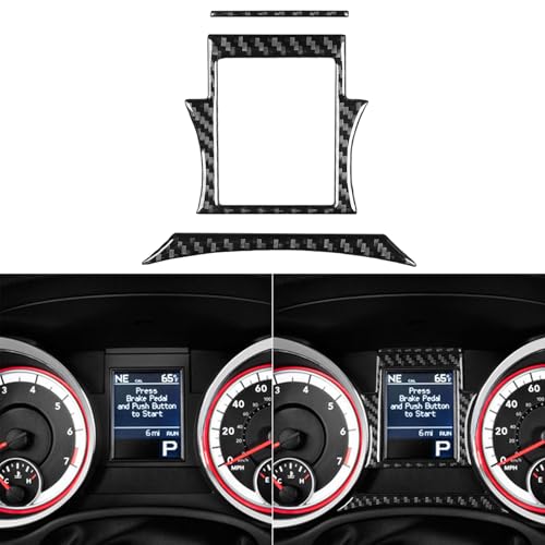 NVCNX Real Premium Carbon Fiber Accessories for Dodge Durango 2011-2013 2012 Car Dash Board Dashboard Instrument Cluster Panel Cover Interior Trim Sticker Decal 3PCs - color: 2011-2013 Dash Instrument Cluster Trim