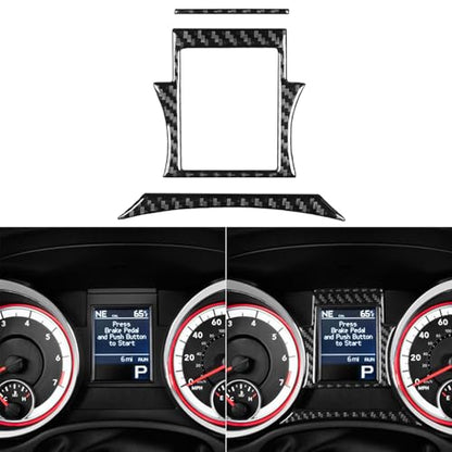 NVCNX Real Premium Carbon Fiber Accessories for Dodge Durango 2011-2013 2012 Car Dash Board Dashboard Instrument Cluster Panel Cover Interior Trim Sticker Decal 3PCs - color: 2011-2013 Dash Instrument Cluster Trim