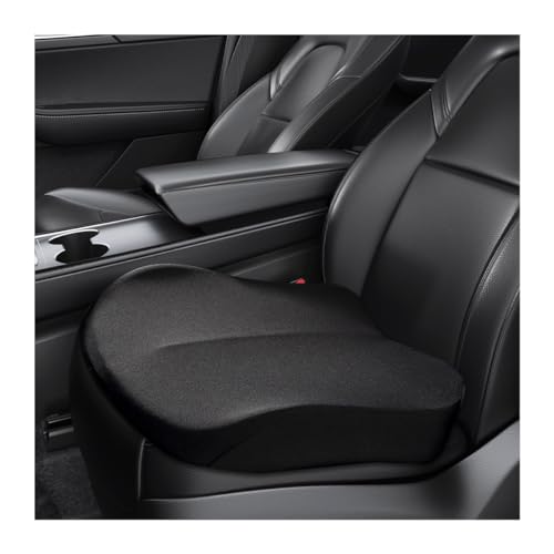 Car Seat Cushion, Comfort Memory Foam Car Cushion, Non-Slip Auto Booster Seat Cushion for Improve Driving Vision, Suitable for Vehicles Trucks SUVs Car Accessories (Black) - color: Black