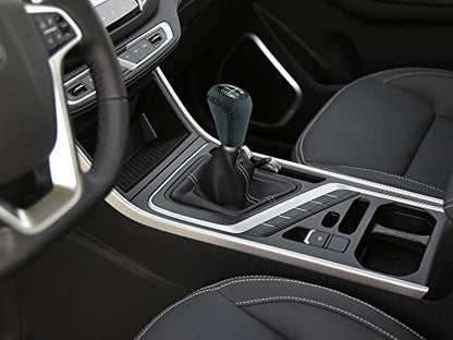 Abfer Shifter Knob 5 Speed Leather Car Gear Stick Shifting Knobs Shift Lever for Most Manual Transmission Vehicle Truck, Black - color: Black 1, style: Black stitches