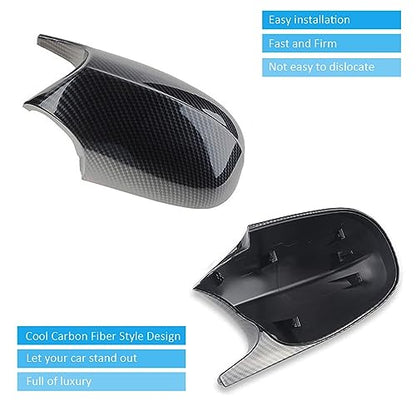 Side Mirror Cover Caps Compatible with BMW E90 E91 2008-2011, E92 E93 E81 E82 E87 E88 LCI Door Rear View Mirror Cap Replacement for 328i 335i Carbon Fiber Look - size: Carbon Fiber Look, style: 08-11 E90