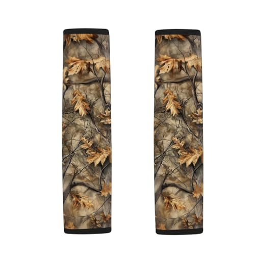 Camouflage Hunting Automotive Seat Belt Cover Thickened Seatbelt Shoulder Pad Cushions 2 PCS Anti-Slip Shoulder Strap Protect Universal Fit for Auto Truck Van SUV - color: Camouflage Hunting