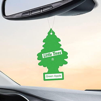 LITTLE TREES Car Air Freshener | Hanging Tree Provides Long Lasting Scent for Auto and Home | Green Apple, 24 Air Fresheners - color: Green Apple