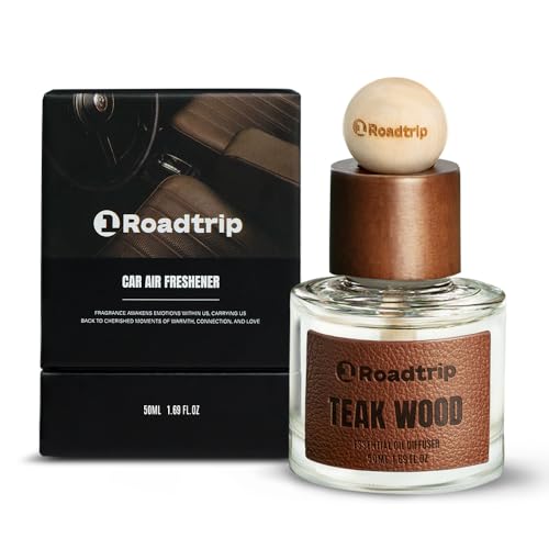 Car Air Freshener 50ML - Light Teakwood Fragrance - Cup Holder Diffuser - Car Interior Accessory - Non Toxic Air Freshener for Men & Women