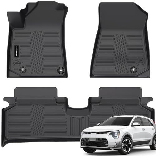 All Weather Floor Mats Fit for Kia NIRO EV(Not PHEV) 2023 2024 2025 TPE Rubber Liners Set NIRO EV Accessories All Season Guard Odorless Anti-Slip Floor Mats - size: niro ev|2023-2026|floor mats