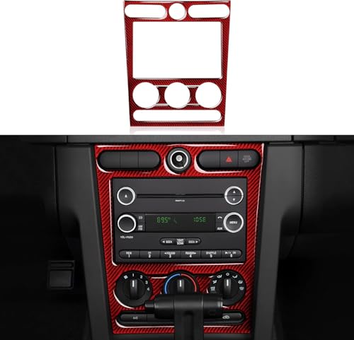 Car Carbon Fiber Decal Center Console CD Panel Sticker for Ford Mustang GT Shelby 2005 2006 2007 2008 2009 S197 Accessories - color: Center Console CD Panel