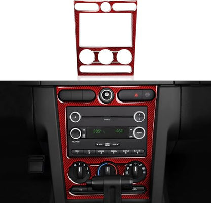 Car Carbon Fiber Decal Center Console CD Panel Sticker for Ford Mustang GT Shelby 2005 2006 2007 2008 2009 S197 Accessories - color: Center Console CD Panel