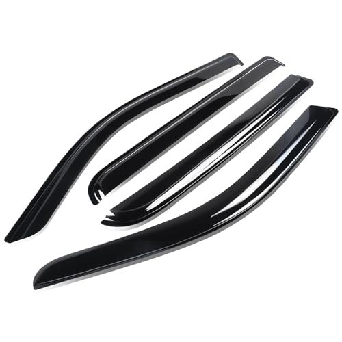 Auto Dynasty Rain Guards Tape-On Compatible with 2019-2024 Ram 1500 Crew Cab, Acrylic Window Visors Deflector - size: 19-24 Ram 1500 Crew Cab