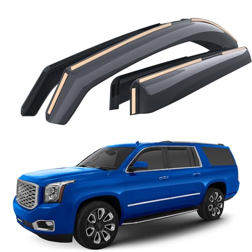 Goodyear Shatterproof in-Channel Window Deflectors for GMC Yukon XL 2015-2020, Rain Guards, Window Visors for Cars, Vent Deflector, Car Accessories, 4 pcs - GY008139 - color: For Yukon XL 15-20