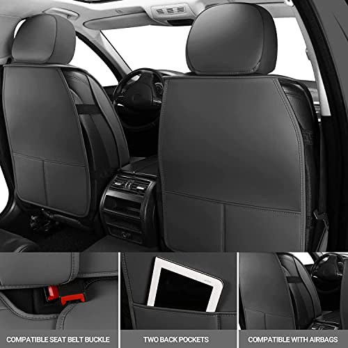 AOOG Leather Car Seat Covers Universal fit Most Sedans SUV Trucks, (Full Set, Grey) - color: GREY, size: FULL SET