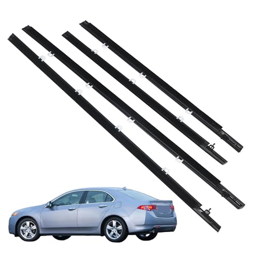 Car Window Weatherstrip Moulding Trim Seal Belt 4Pcs Replacement for Acura TSX 2009 2010 2012 2013 2014 Not Replacement for TSX 2011 Chrome