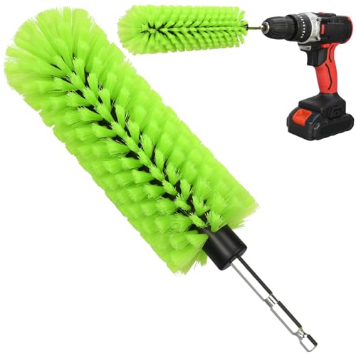 Drill Brush for Car Wheel and Bottle, Highly Dense and Durable Car Cleaning Brush for Wheels, Rims, Engines, Exhaust, Bottle - color: 1 Pack Green