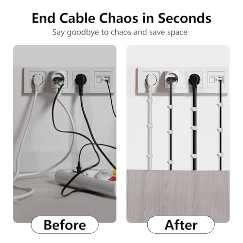 Jadaol Wide Design Cable Clips with Nails, 250 Pack Cord Wire Clips (4mm 5mm 6mm 8mm 10mm), Nail-in Round Cable Tacks for Ethernet Cable, Coaxial, TV, Speaker, Electrical Wire, White - size: 4/5/6/8/10mm - Wide Design
