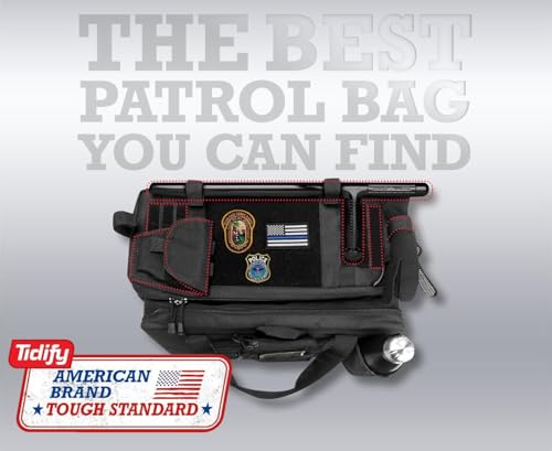 Tidify Patrol Bag Used By Law Enforcement Police Gear and Military Grade - Water Resistant Police Officer Duty Bag - Heavy Duty Car Front Seat Organizer with Multiple Storage Space