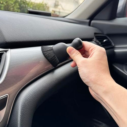 Car Detailing Brush, Soft Bristle Cleaning Brush, Scratch-Free Auto Duster Tool for Dashboard, Air Vents, Leather & Interior Cleaning (Black with Cap) - color: Black with Cap