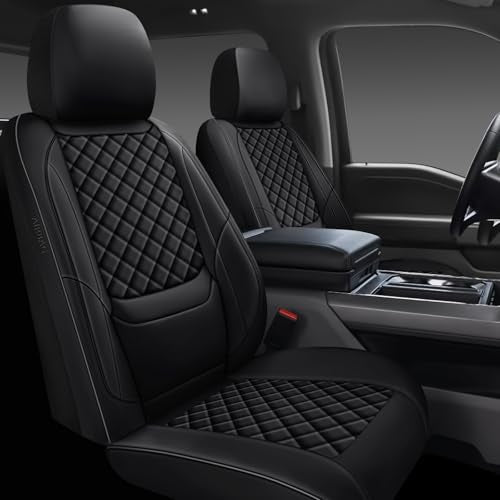Full Coverage Leather Car Seat Covers Full Set,Waterproof Seat Covers for Cars,SUVs Trucks, Car Seat Cushion,Car Seat Protector with 5 Seats (Black, Full Set(Front and Rear-5 Seats)) - color: Black, size: Full Set(front and rear-5 seats)