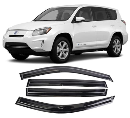 Tape-On Window Visors Deflectors Rain Guards 4 Piece Set ‎Compatible with 2006-2012 Toyota Rav4 - size: 2006-2012 Toyota Rav4