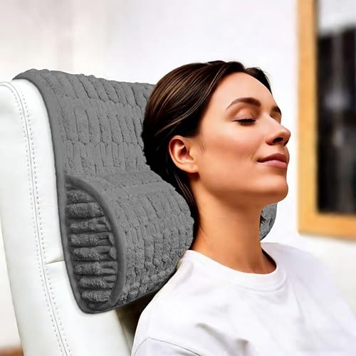 Memory Foam Headrest Pillow for Neck Pain Relief & Cervical Support - Ergonomic Neck Cushion for Office Chair, Car, Recliner, Sofa - Breathable & Pressure Relief (Gray, 17" W x 2.7" D) - color: Gray, size: 17"W x 2.7"D
