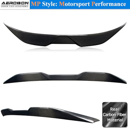 AeroBon Real Carbon Fiber Trunk Spoiler Compatible with 2014-2020 Audi A3 S3 RS3 Spoiler 8V Sedan Rear Spoiler (MP Style) Motorsport Performance - size: MP