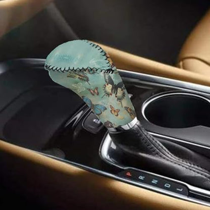Jeiento Butterfly Cat Car Shift Knob Cover Handbreak Covers Anti Slip Dust Poor Gear Shifter Stick Protector Soft and Breathable Universal Fit SUV Trunk Vehicles - color: Butterfly