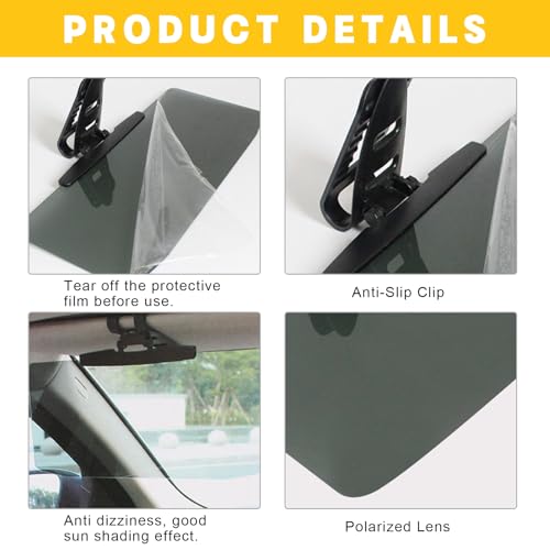 Universal Car Sun Visor Extension with Anti-Glare & UV Protection - Polarized Lens Technology for Windshield Glare Reduction, Safe Driving Accessory - color: 1pcs