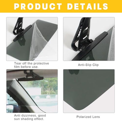 Universal Car Sun Visor Extension with Anti-Glare & UV Protection - Polarized Lens Technology for Windshield Glare Reduction, Safe Driving Accessory - color: 1pcs