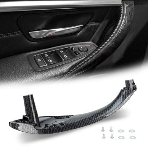 WEILEITE Front Left Driver Side Interior Inner Inside Door Pull Handle Grab Fit for BMW 320,328,330,335,M3 F30/F31/F34/F80 3 Series 2012-2018 and 418,420,428,430,435,M4 F32/F33/F36/F82/F83 4 2014-2017 - color: Carbon Fiber, size: Left Front Handle