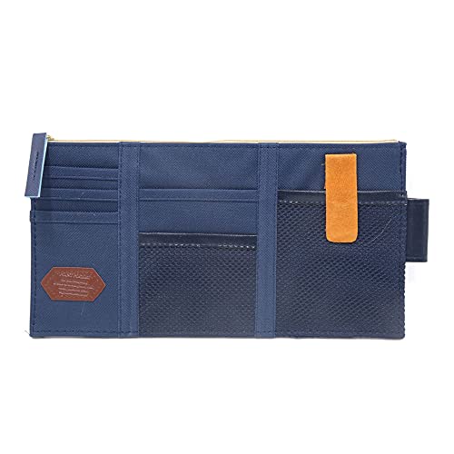 uxcell Multi-Purpose Car Sun Visor Organizer Pouch Bag Pocket Card Storage Holder Blue