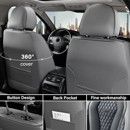 Coverado Car Seat Covers Full Set, Black Seat Covers, Automotive Car Seat Cover, Car Seat Cushion, Car Seat Covers Front Seats Back Seat Covers, Car Seat Protector Universal Fit Most Cars - color: Gray/Black, size: FullSet