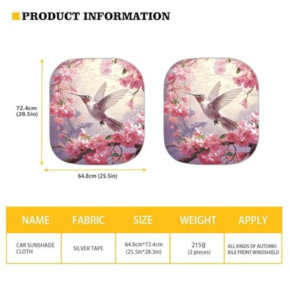 AFPANQZ 3D Hummingbird UV Protection Foldable Windshield Washable Sun Shades Universal Fit for Car Auto Sedan Truck SUVs Travel Outdoor Packing - color: 3D Hummingbird