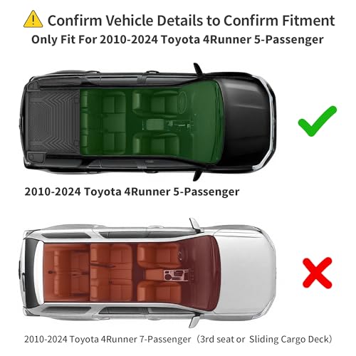 YITAMOTOR Cargo Mat Fit for 2010-2024 Toyota 4Runner (5 Passenger Models, No 3rd seat or No Sliding Cargo Deck), Custom Fit All Weather Cargo Trunk Liner - style: 2010-2024 Toyota 4Runner