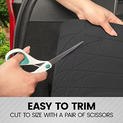Heavy Duty Cargo Liner Floor Mat-All Weather Trunk Protection, Trimmable to Fit & Durable HD Rubber Protection for Car SUV Sedan Auto - color: Black