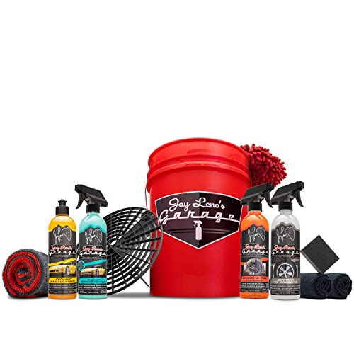 Jay Leno's Garage Ceramic Car Coating Kit – Car Wash Bundle with Ceramic Coating Spray, Car Ceramic Coating Products, Wheel and Tire Cleaner, Microfiber Towels, Applicators & Wash Mitt Detailing Kit - style: Ceramic Detailing Kit