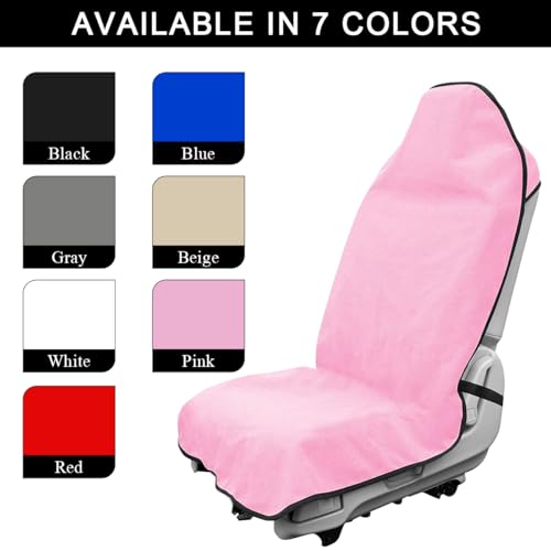 DXNQ Waterproof Car Towel Seat Cover, Sweating Non-Slip Premium Towel Carseat Cover Protector, Universal Soft Machine Washable Car Truck SUV Front Seat Cover for Gym Workout Beach Hiking (Pink) - color: Pink, 1pc, Front
