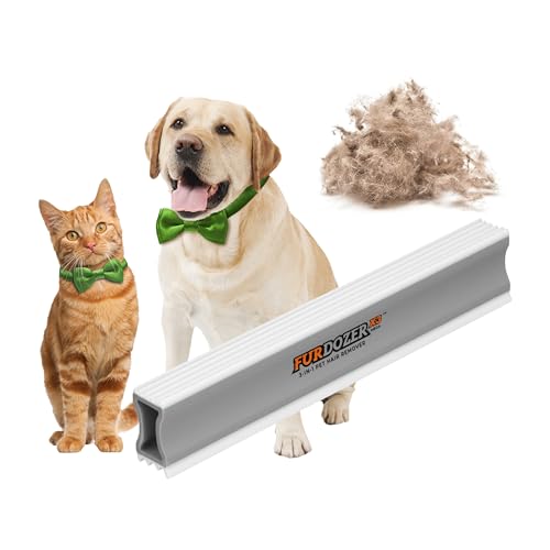 FurDozer Pet Hair Remover & Auto Detailing Tools - Cat & Dog Hair Remover for Carpets, Car Interiors, Couches, Bedding, & Pet Furniture (Gray, X3 MEGA - 10" Long) - color: Gray, size: X3 MEGA - 10" Long