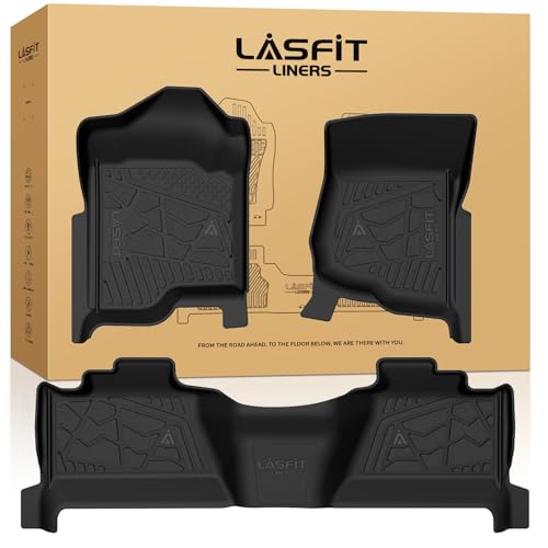 LASFIT Floor Mats 2007-2013 for Chevy Silverado/GMC Sierra 1500, 2007-2014 2500 HD 3500 HD, Gasoline only, Crew Cab, 1st Row Bucket Seat, All Weather TPE Custom Fit Car Floor Mats (2007 Only New Body) - size: Mats for 1500/2500HD/3500HD Crew Cab 2007-2013