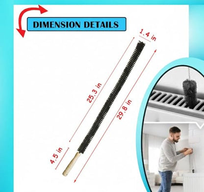2-Pack Dryer Vent Cleaner Kit - Long Flexible Dryer Lint Brush & Refrigerator Coil Cleaner - Multi-Use Radiator Brush & Lint Trap Cleaning Tool for Fire Prevention - size: Full