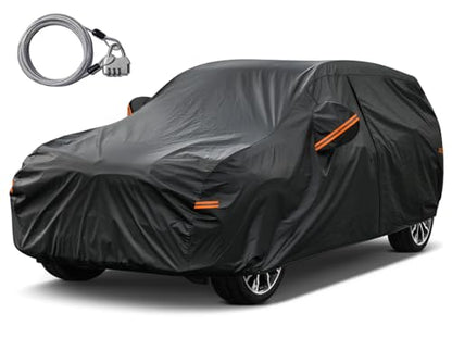 Kayme SUV Car Cover Waterproof All Weather with Lock and Zipper, Outdoor Sun Uv Rain Protection, Fit Audi q3, BMW X1, Honda hrv, Hyundai Tucson Etc (Up to 180 Inch) H11/Black - color: Black, size: H11 Fit SUV Jeep, Length (Up to 180 Inch)