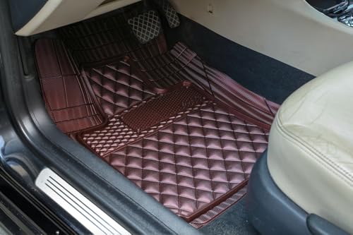 Universal Trim-to-Fit Car Floor Mats for Cars Trucks SUVs Rubber Non-Slip Waterproof All Weather Protection Floor Liner-Burgundy - color: Burgundy