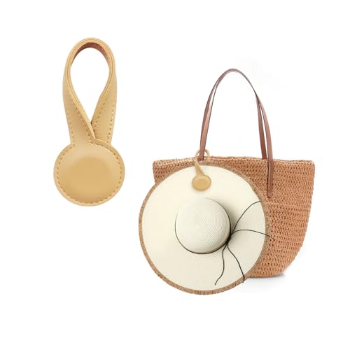 Travel Clip for Bags, Strong Leather Holder with Secure Closure, Lightweight Hook for Purses, Backpacks, Tote Bags, Luggage, Beach Accessories, and Vacation Essentials (1-Pack) Beige ﻿ - color: Beige