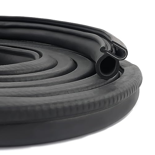 40Ft Car Door Seal Strip,U-Shaped Automotive Weather Stripping Rubber Seal Strip with Metal Clips,Universal Push-in Car Door Edge Guards Fits Car Boat RV Truck Home (40Ft) - color: 40Ft