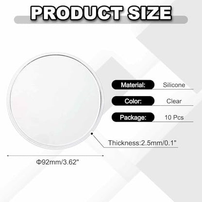 10 Pcs Round Anti-Slip Mat, 3.62" Diameter Phone Grip Pad Non-Slip Silicone Mat Anti-Skid Holder for Phone Keys Sunglasses Electronic Devices, Clear - color: Clear, size: 3.62"